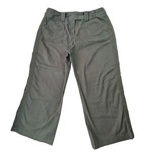 Larry Lavine Women's Military Green Cropped Wide Leg Trousers